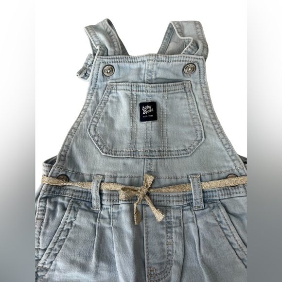 OSHKOSH B’gosh Light Wash Denim Overalls 24m - Picture 2 of 5